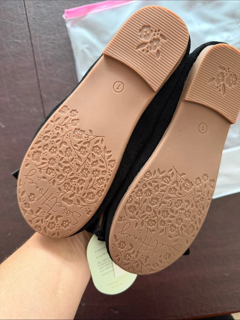 SweetHoney Black Bow Ballet Flats for Girls size 1Y
